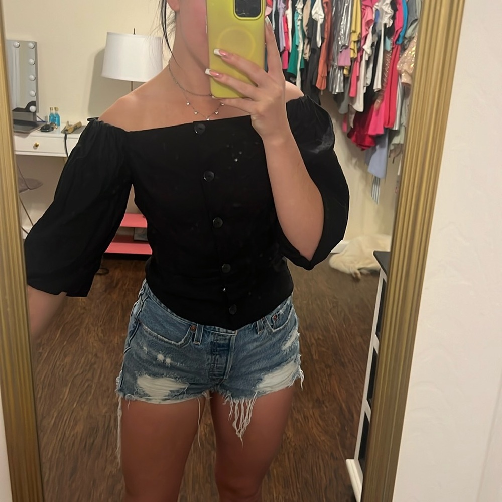 Black button up blouse